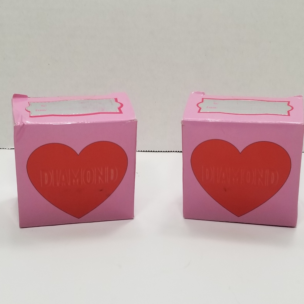 New Set of 2 Grin Studios Diamond Dig It Real Diamond Blind Box Valentine Heart